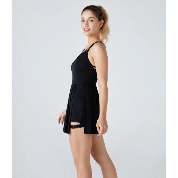 NWT Halara Breezeful Backless Pleated 2-in-1 Pocket Mini Active Dress Size Large - Picture 3 of 10
